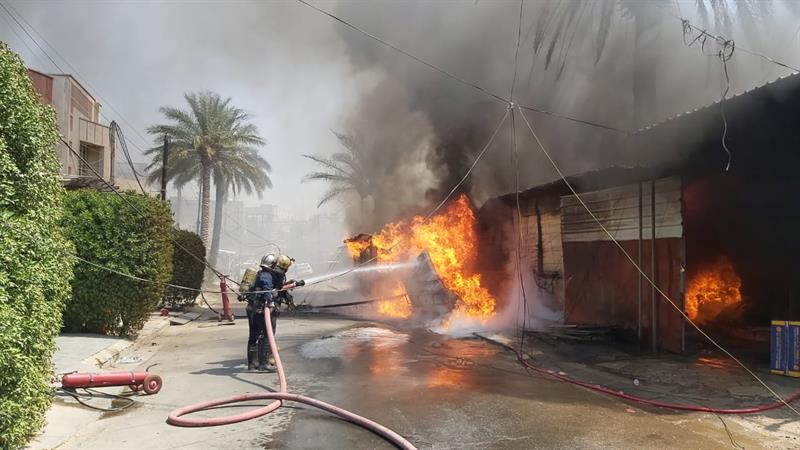 مصرع 4 أشخاص وإصابة 2 آخرين في حريق بمنزل في منطقة الكرادة وسط بغداد
