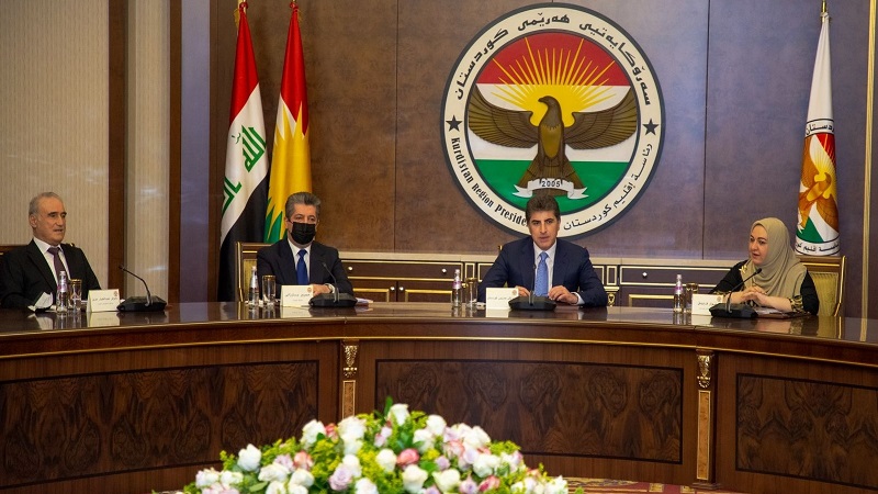 اجتماع الرئاسات الاربع في كوردستان بشأن إلغاء قانون النفط والغاز 
