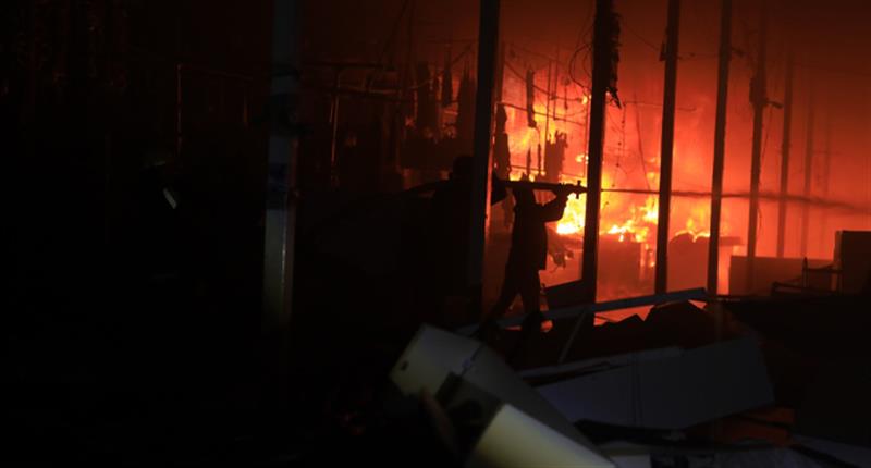 محافظة اربيل: حريق سوق 