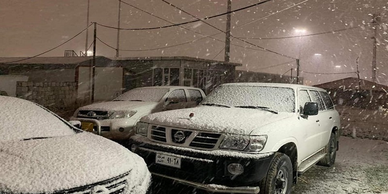 بالصور.. الثلج يكسو مناطق واسعة من محافظة أربيل