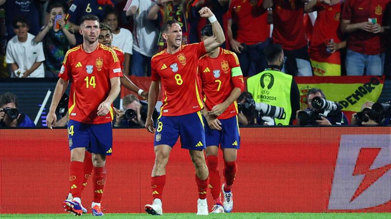 إسبانيا تتأهل إلى نصف نهائي أمم أوروبا بفوزها على ألمانيا بهدفين لواحد
