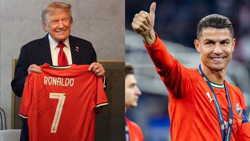 ترەمپ لە کۆشکی سپی پێشوازی لە کریستیانۆ رۆناڵدۆ دەکات