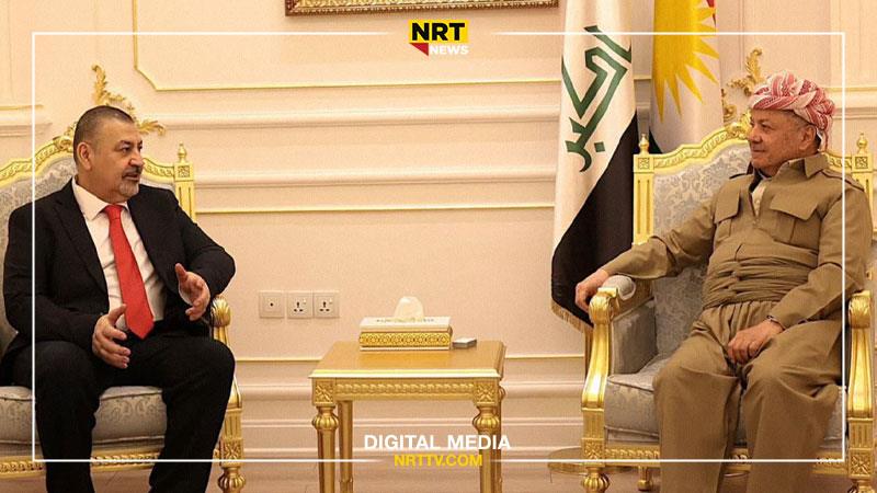 مەسعود بارزانی و سکرتێری کۆنگرەی نیشتمانیی عێراق تاوتوێی تێپەڕاندنی ئاستەنگە سیاسییەکان دەکەن

 